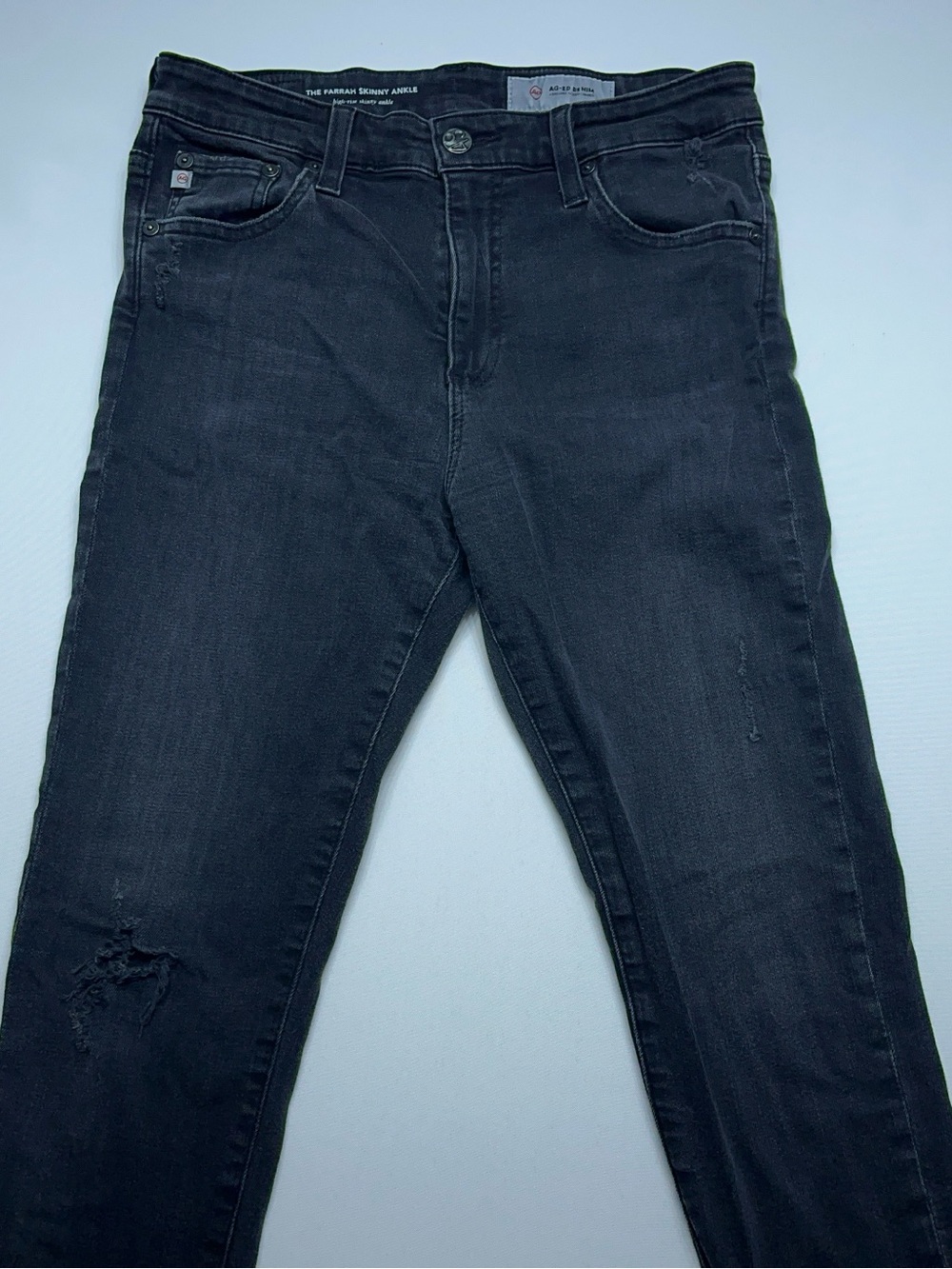 AG Adriano Goldschmied Farrah Skinny Ankle Jeans Womens 28R Black High Rise